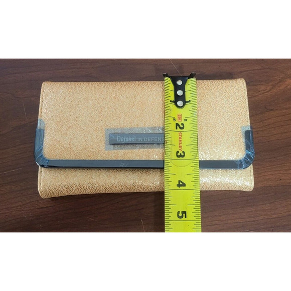 Damsel In Defense Daphne Gold Sparkle RFID Clutch Wallet NEW Soft Shelly 7.5x4 - Picture 8 of 9